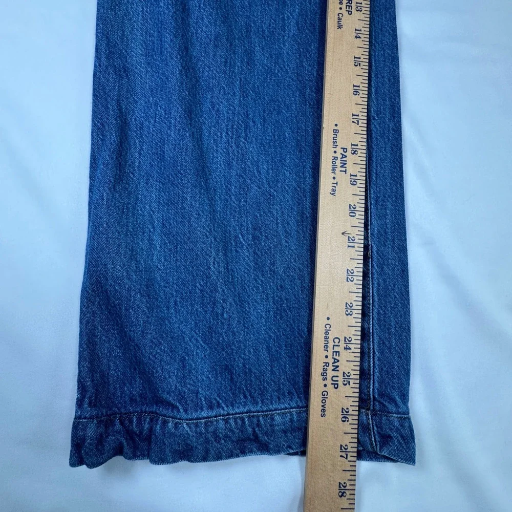 Madewell Baggy‎ Straight Jeans Women 26 Blue Pleated High Rise Denim Trousers